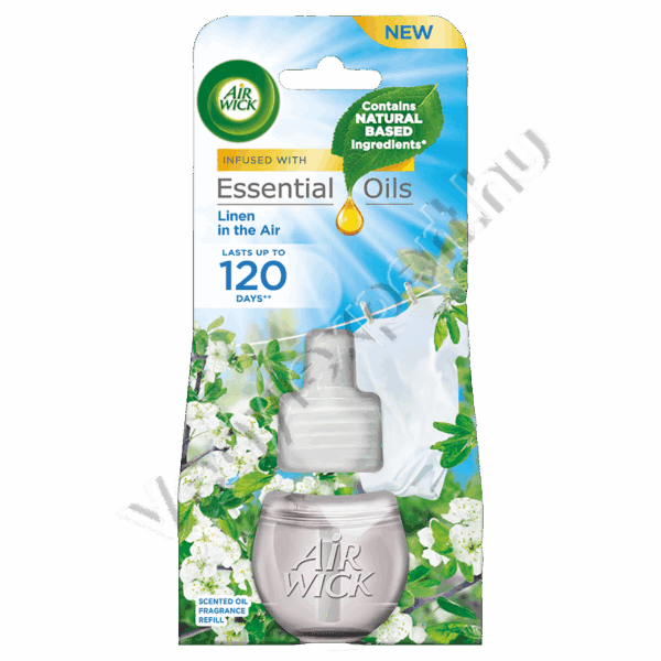 Air Wick Elektromos Illatosító Utántöltő Linen in the Air 19 ml – Friss és tiszta, mint a frissen mosott ágynemű!