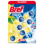 Bref Power Aktiv WC frissítő Lemon 150 g (3 x 50 g) Friss citrusenergia minden öblítésnél!