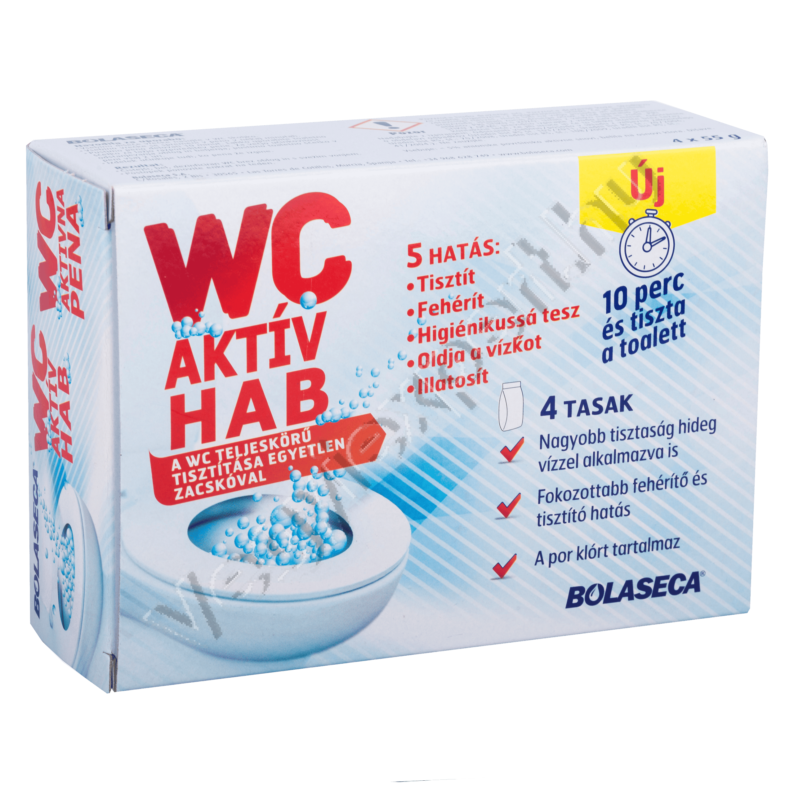 wcillatositok_013 Bolaseca WC tisztító aktív hab 4 x 55 g - Image 1