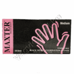 Maxter púder- és latexmentes nitril fekete vizsgálókesztyű M-es 100 db