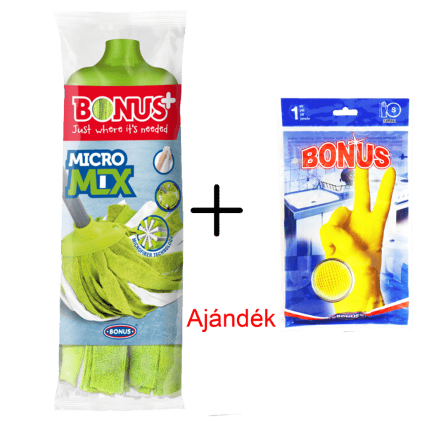 Bonus MicroMIX mikroszálas és viszkóz felmosófej + ajándék kesztyű