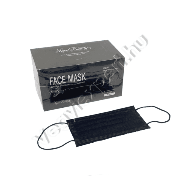 Legal Beauty egészségügyi arcmaszk 4 rétegű fekete 1 db