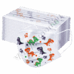Gyerek egészségügyi arcmaszk 3 rétegű dínó-mintás 1 db