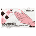 Guarder nitril prémium púder pink vizsgálókesztyű M 100 db