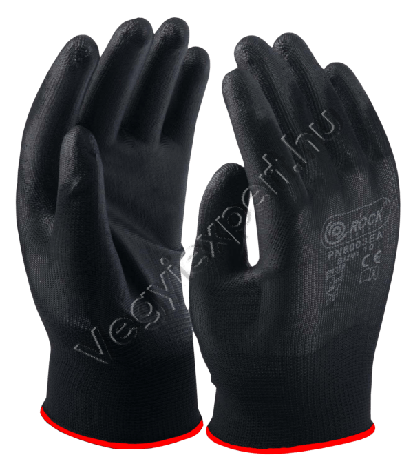 Rock fekete mártott kesztyű 7-es méret 1 pár