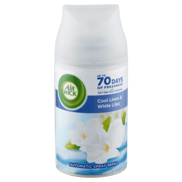 Air Wick Freshmatic Automata Légfrissítő Utántöltő Cool Linen & White Lilac 250 ml – Frissesség és elegancia minden pillanatban