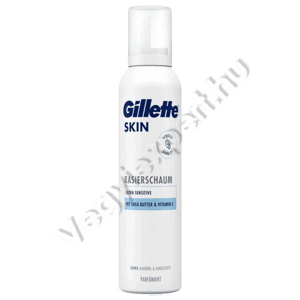 Gillette Skin Ultra Sensitive Borotvahab 240 ml Shea vajjal és E-vitaminnal alkohol- és színezékmentes