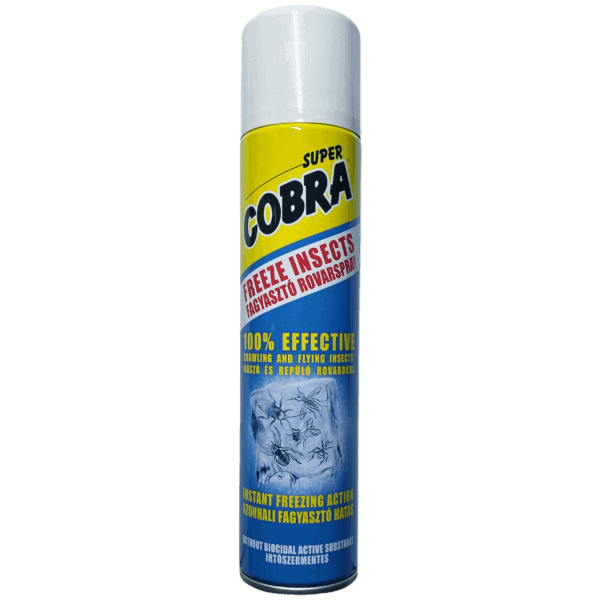 Cobra Freeze Insects Rovarspray 300 ml – Azonnali Fagyasztó Hatás, Irtószermentes Védelem Mászó és Repülő Rovarok Ellen