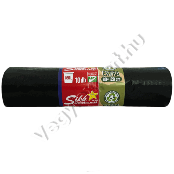 Sikk Extra Nagy Szemeteszsák – 160 L, 10 db, Újrahasznosított Alapanyagból