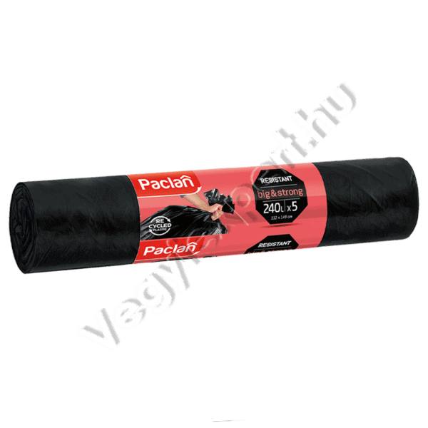 Paclan Big & Strong Szemeteszsák – 240 L, 5 db, Újrahasznosított Műanyagból
