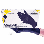 Guarder púder- és latexmentes fekete nitril vizsgálókesztyű 5,5 g M-es 100 db