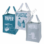 Szelektív szemeteszsák készlet – 3 az 1-ben megoldás (30×30×39 cm)