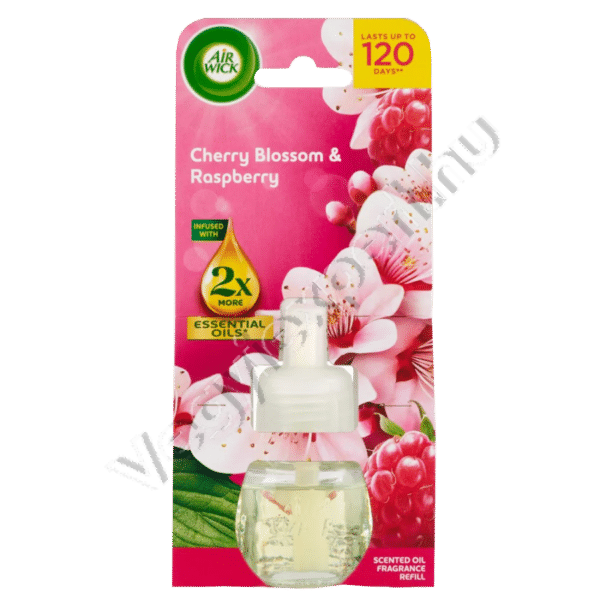 Air Wick Elektromos Illatosító Utántöltő Cherry Blossom & Raspberry 19 ml – Édes Virágos-Gyümölcsös Harmónia