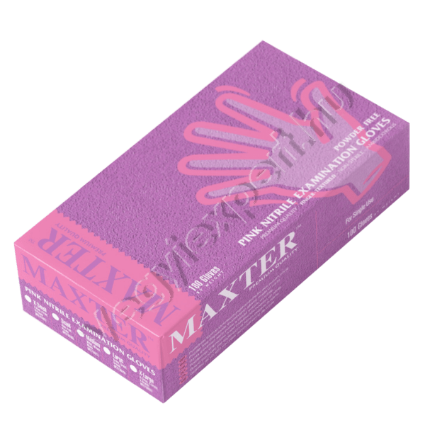 Maxter pink nitril prémium púdermentes vizsgálókesztyű 3,6 g/db M 100 db