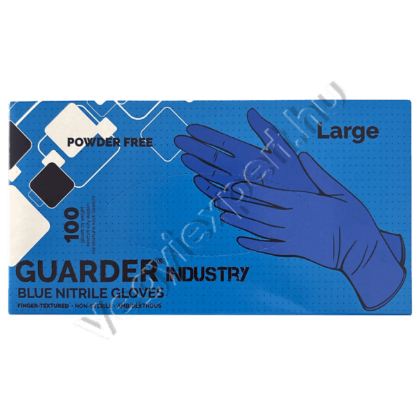 Guarder nitril prémium púdermentes blue vizsgálókesztyű L 100 db