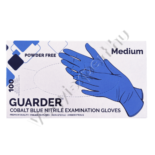 Guarder Blue nitril prémium púdermentes vizsgálókesztyű 3,6 g/db M 100 db