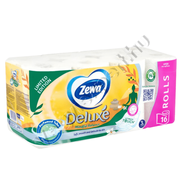 Zewa Deluxe Toalettpapír Mindful Balance 3 Rétegű 16 Tekercs – AquaTube®