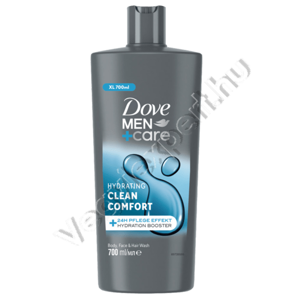 Dove Men+Care Clean Comfort 3 az 1-ben Tusfürdő – Testre, Arcra és Hajra 700 ml